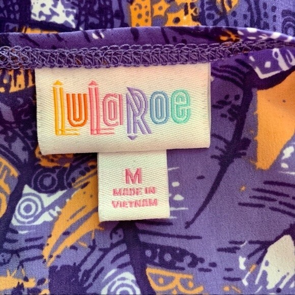 NWT LuLaRoe Joy Vest Duster Cover Up Feathers Colorful Boho Print Medium - Picture 6 of 8